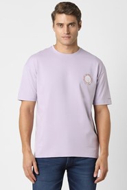 MEN LILAC PRINT CREW NECK T-SHIRT