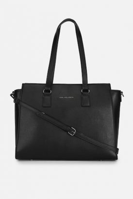 WOMEN BLACK TEXTURED HANDBAG