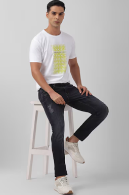 black well fitted jeans for men