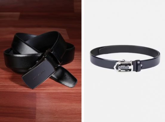 a black belt and a black leather belt