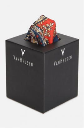 red and blue pocket square
