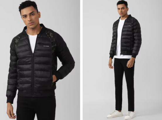 black solid casual jacket