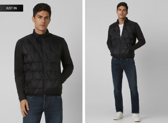 black textured casual jacket