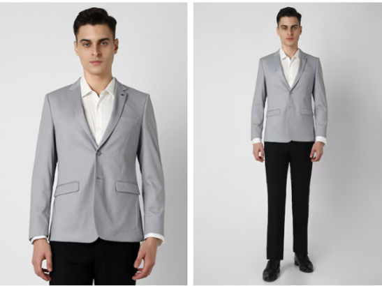 grey check ultra slim fit formal blazer