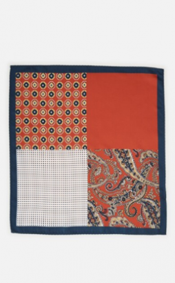 red and blue pocket square