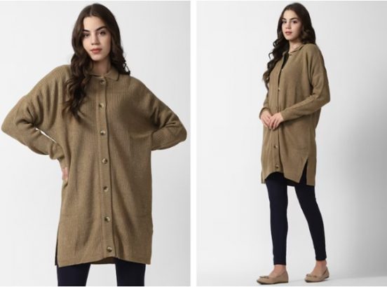 brown solid sweater