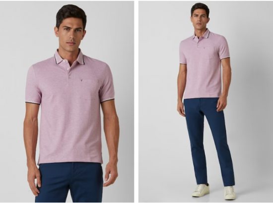 lilac textured polo neck t-shirt
