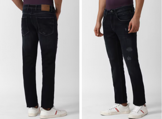 men black dark wash slim fit jeans