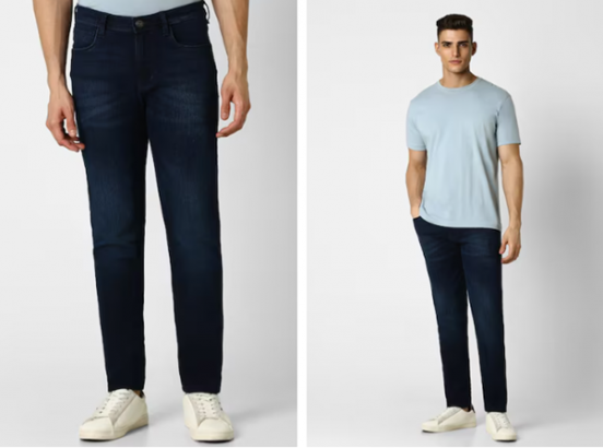 navy dark wash skinny fit jeans