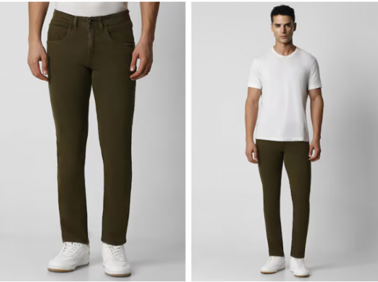 Men Green Dark Wash Skinny Fit Jeans